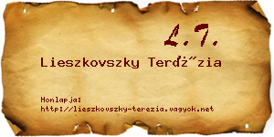 Lieszkovszky Terézia névjegykártya