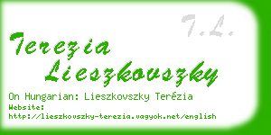 terezia lieszkovszky business card
